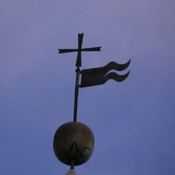 Cross with flag on a sphere